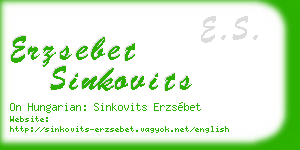 erzsebet sinkovits business card
